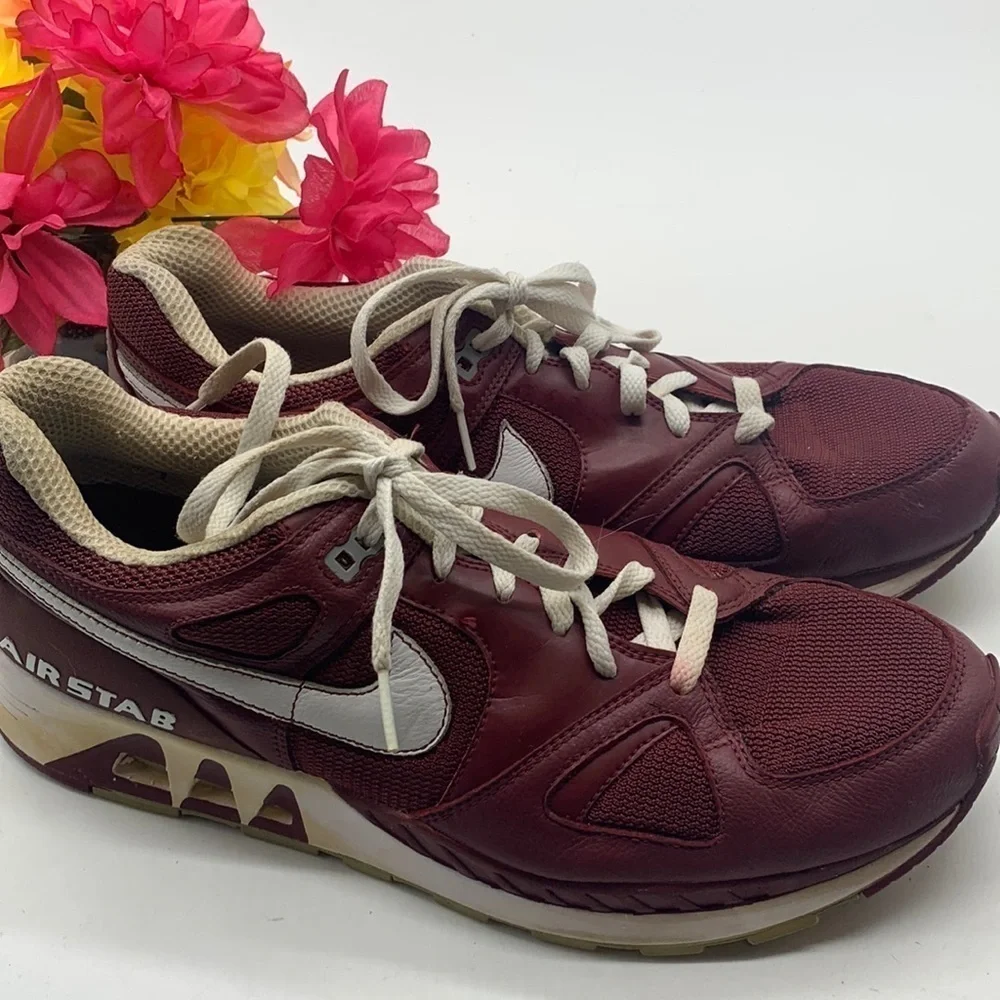Nike Air AirStab Maroon Dark Red Sneakers Sz 13 315741-611. MS1378F